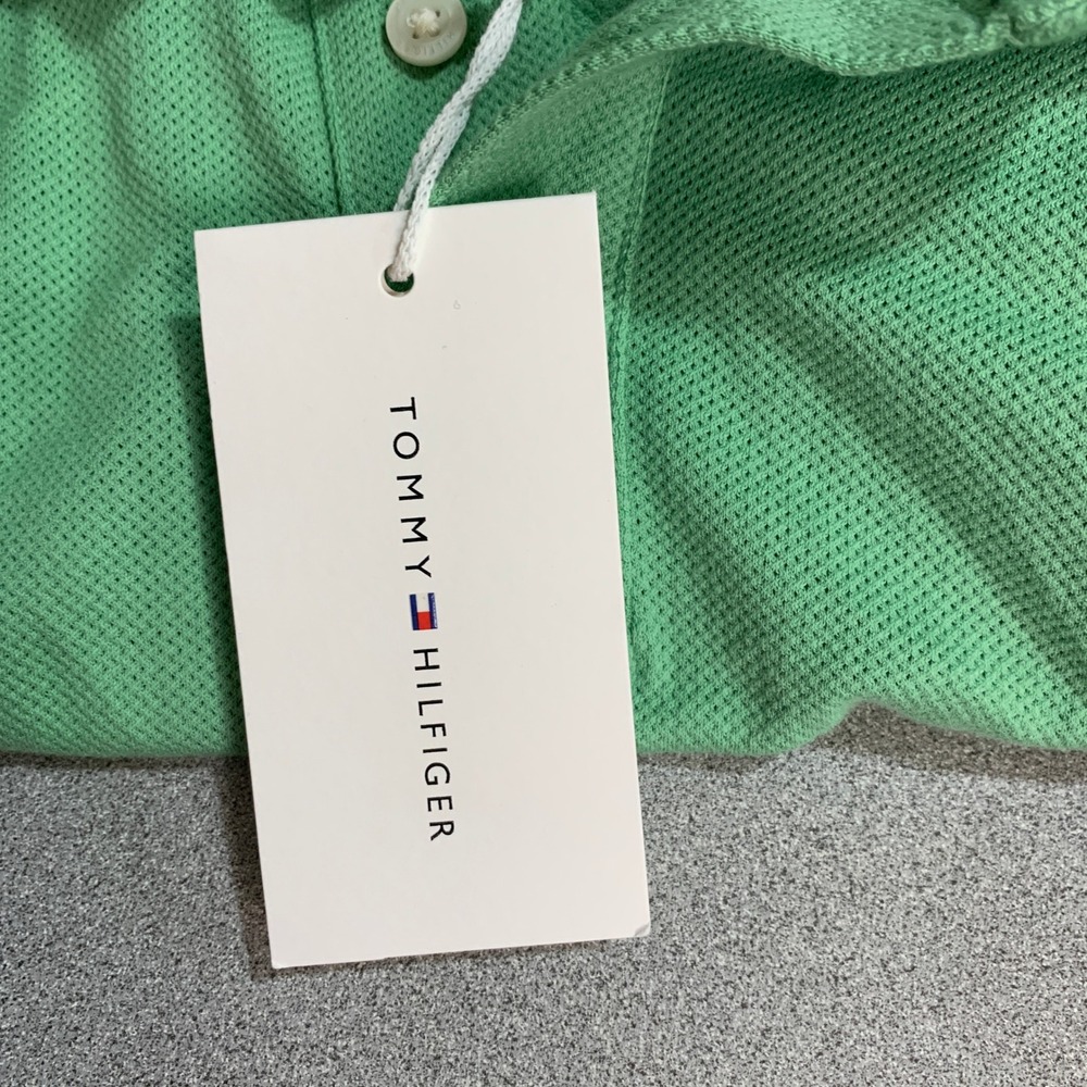 NWT Tommy Hilfiger Men's XXL Green Regular Fit Polo Shirt Cotton - Picture 8 of 12
